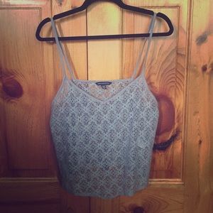 American Eagle Gray Lace Tank
